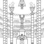 Avengers in a Mythical Arena Coloring Page