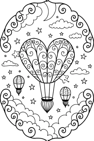 A coloring page of Heart of Dreams Coloring Page