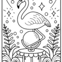 Flamingo Fortune Teller Coloring Page