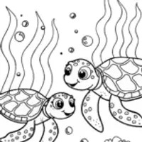 Tranquil Turtles Coloring Page