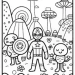 Captain America’s Galactic Challenge Coloring Page