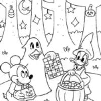 Mickey Mouse’s Halloween Treats Party Coloring Page