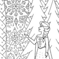 Elsa’s Enchanted Ice Mosaic Coloring Page