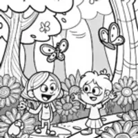 Garden of Giggles Coloring Page