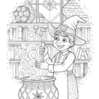 Luigi’s Magical Potion Adventure Coloring Page