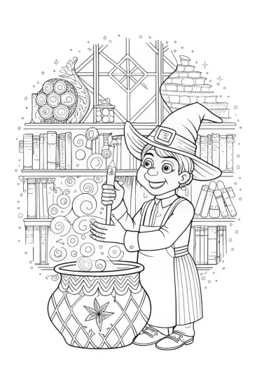 A coloring page of Luigi’s Magical Potion Adventure Coloring Page
