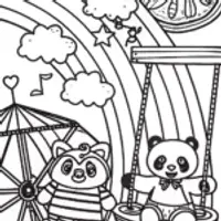 Rainbow Friends at the Starry Carnival Coloring Page