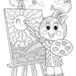 Lightning Bolt Artist in Action Coloring Page