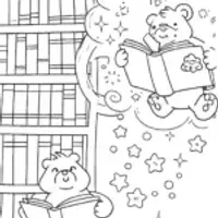 Care Bears in the Enchanted Library Coloring Page
