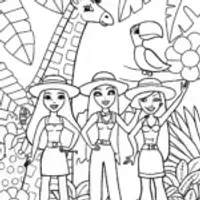 Bratz Dolls on a Fashion Safari Coloring Page