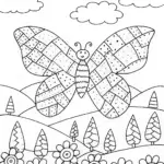 Fairy Gardener with a Patchwork Sky Coloring Page