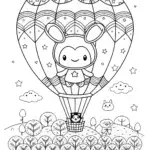 Kuromi’s Enchanted Balloon Adventure Coloring Page