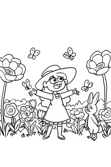 A coloring page of Mirabel’s Enchanted Garden Party Coloring Page