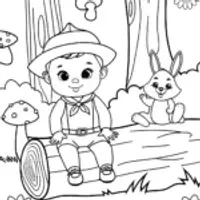 Baby’s Woodland Adventure Coloring Page