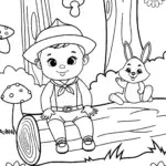 Baby’s Woodland Adventure Coloring Page