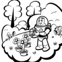 Buzz Lightyear’s Garden Coloring Page