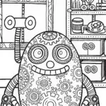 Friendly Monster’s Workshop Coloring Page
