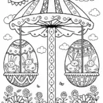 Easter Egg Carousel Adventure Coloring Page