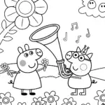 Peppa Pig’s Enchanted Music Garden Coloring Page