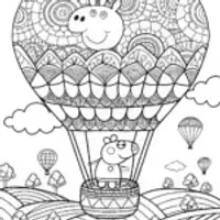 Peppa Pig’s Magical Balloon Adventure Coloring Page
