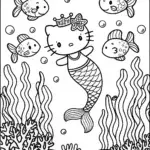 Hello Kitty’s Magical Underwater Adventure Coloring Page