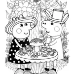 Peppa Pig’s Enchanted Tea Party Coloring Page