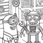 Minion’s Quirky Robot Workshop Coloring Page