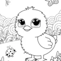 Chick’s Adventure in the Garden Labyrinth Coloring Page