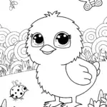 Chick’s Adventure in the Garden Labyrinth Coloring Page