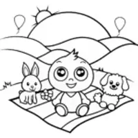 Baby’s Animal Parade Coloring Page