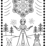 Elsa’s Enchanted Ice Shield Coloring Page