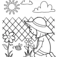 Budding Botanist Coloring Page