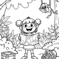 Gabby’s Adventurous Treasure Hunt Coloring Page