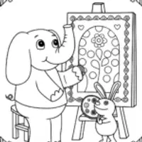 Rainbow buddies creating art together