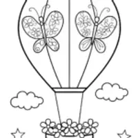 Butterfly Balloon Adventure Coloring Page
