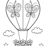 Butterfly Balloon Adventure Coloring Page