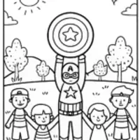 Captain America: Shield of Unity Coloring Page