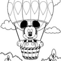 Mickey Mouse in a Balloon Escape