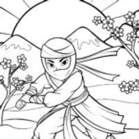 Ninja Training at Dawn Coloring Page