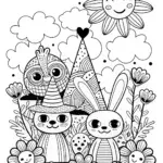 JJ’s Magical Garden Party Coloring Page