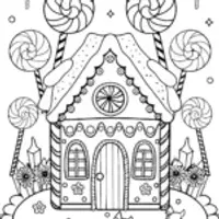 Gingerbread house on a candy carousel