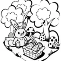 Easter Garden Feast Coloring Page