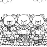 Teddy Bears Picnic Coloring Page