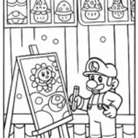Mario’s Art Studio Coloring Page