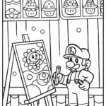 Mario’s Art Studio Coloring Page