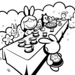 Kissy Missy’s Dreamy Tea Party Coloring Page