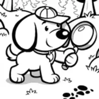 Puppy Detective on the Case Coloring Page