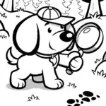 Puppy Detective on the Case Coloring Page
