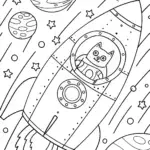Comet the Cat’s Cosmic Adventure Coloring Page