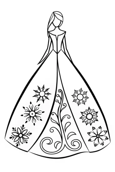 A coloring page of Princess of the Seasons Coloring Page